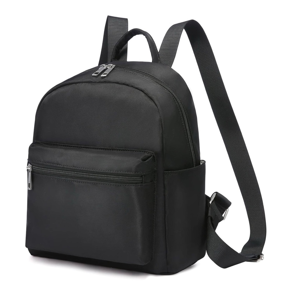 Small Mini Backpack Black Nylon Water Resistant 1… - image 6